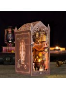 Rusztikus fa varázslatos könyvtári könyvsarok polcbetét