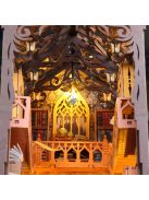 Rusztikus fa varázslatos könyvtári könyvsarok polcbetét