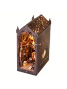 Rusztikus fa varázslatos könyvtári könyvsarok polcbetét