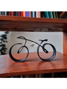 Modern Fekete Absztrakt Kerékpár Szobor