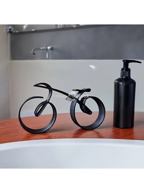 Modern Fekete Absztrakt Kerékpár Szobor