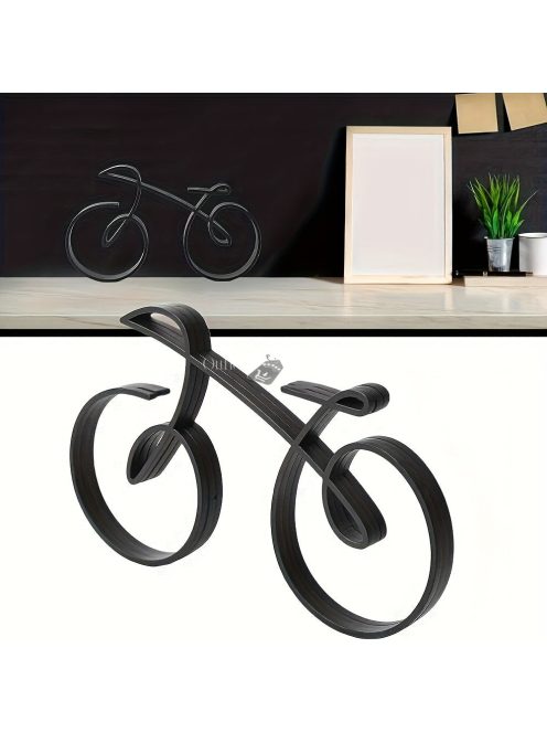 Modern Fekete Absztrakt Kerékpár Szobor