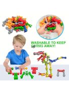 125 darabos műanyag építőjáték a formafelismeréshez és a kéz-szem koordinációhoz