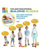 125 darabos műanyag építőjáték a formafelismeréshez és a kéz-szem koordinációhoz