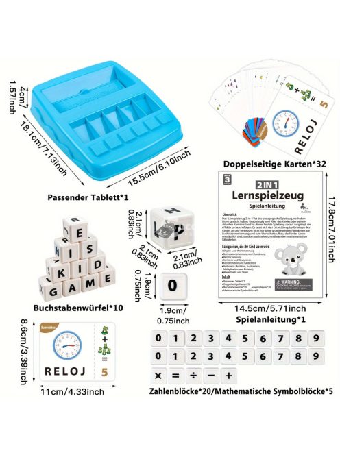 2 az 1-ben Szó kirakó Tanulási kártyajáték