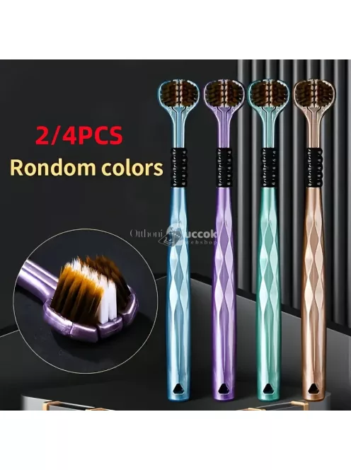 2db Ergonomikus Háromoldalú Puha Sörtéjű Fogkefe