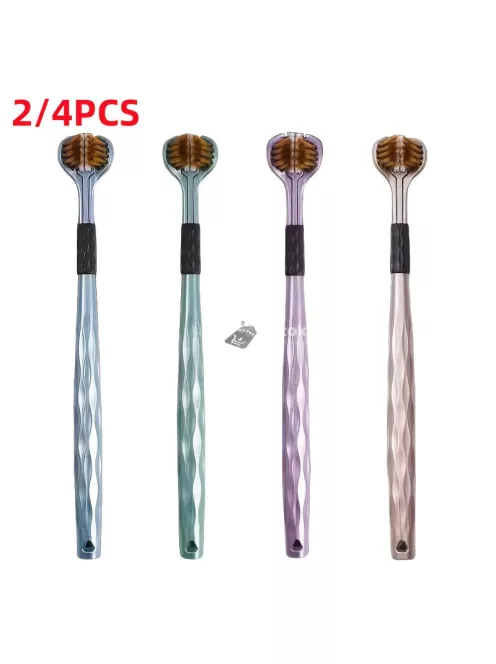 2db Ergonomikus Háromoldalú Puha Sörtéjű Fogkefe