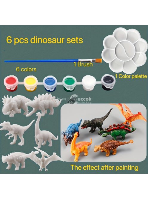 6 darabos dinoszaurusz festőjáték készlet