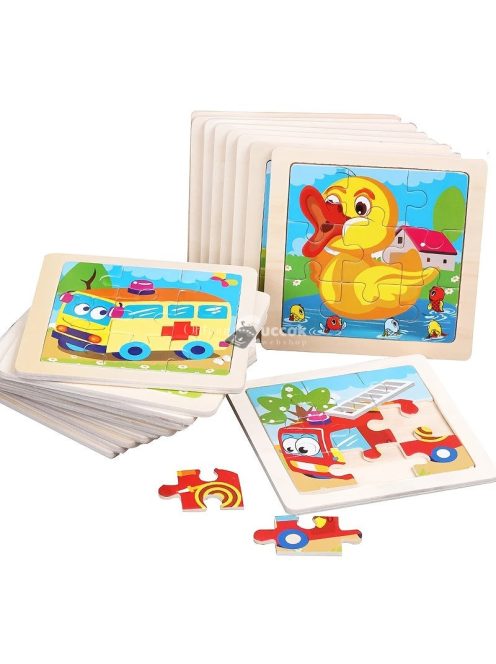 11x11 cm, fa kirakós gyerekeknek,