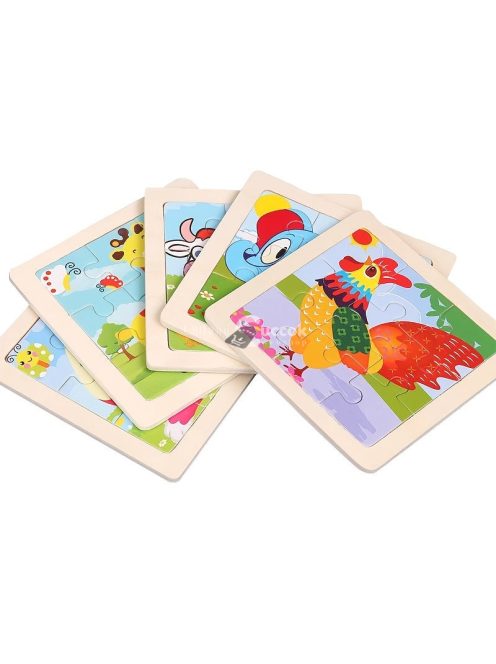 11x11 cm, fa kirakós gyerekeknek,