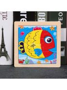 11x11 cm, fa kirakós gyerekeknek,