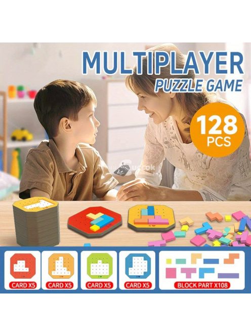 128 darabos építőkocka puzzle játék gyerekeknek