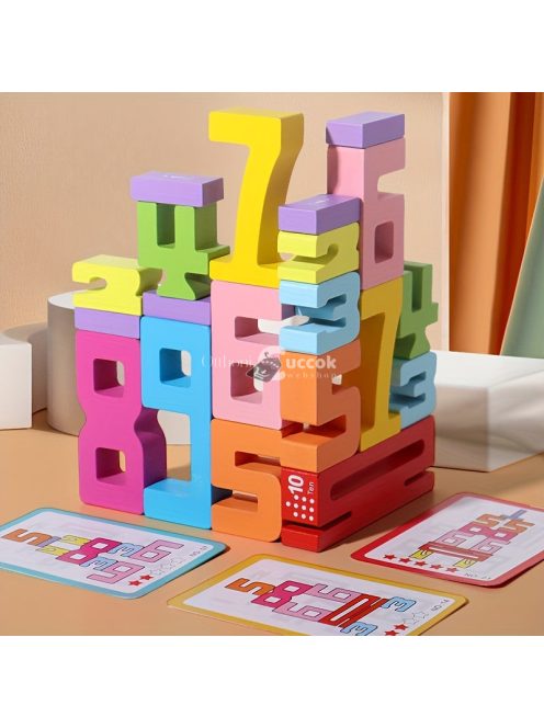 Fa játék: 3D-s fa kirakós játék - Nagy számok 1-10-ig