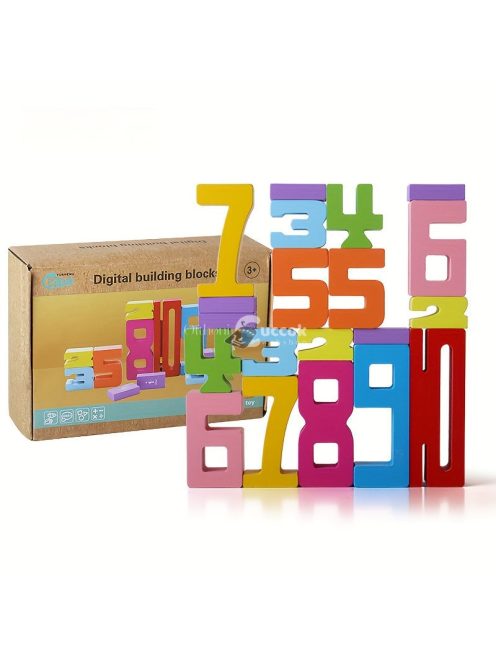 Fa játék: 3D-s fa kirakós játék - Nagy számok 1-10-ig