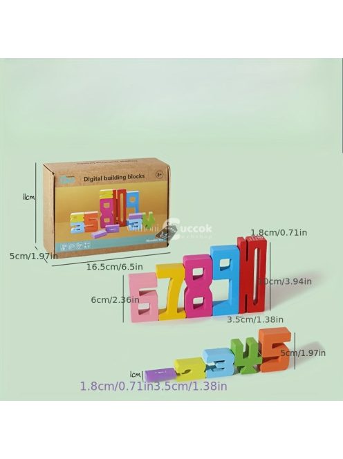 Fa játék: 3D-s fa kirakós játék - Nagy számok 1-10-ig