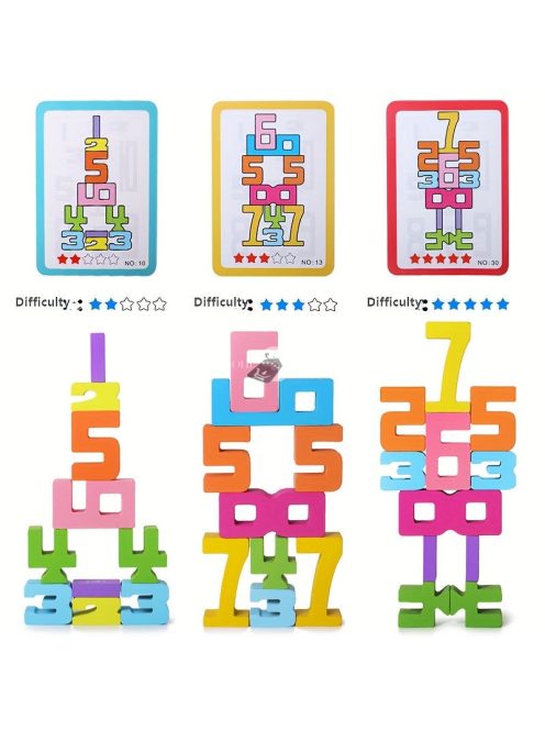 Fa játék: 3D-s fa kirakós játék - Nagy számok 1-10-ig