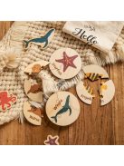 Színes, fából készült bolygós kirakó