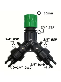 Kerti csepegtető öntöző csap adapter 4-utas elosztó