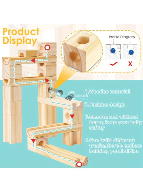 60db Fából Készült Márvány építőkockák