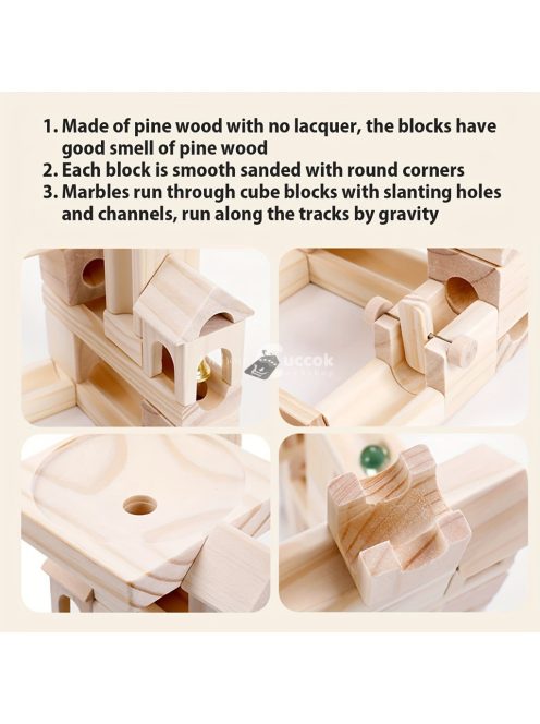 60db Fából Készült Márvány építőkockák