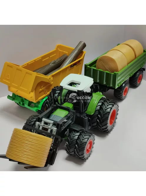 Farm Traktor Kombinációs Készlet 1. kombináció (keskeny kerekes traktor + széna elülső állvány + 1 szénakazal)
