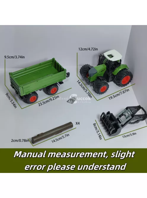 Farm Traktor Kombinációs Készlet 1. kombináció (keskeny kerekes traktor + széna elülső állvány + 1 szénakazal)