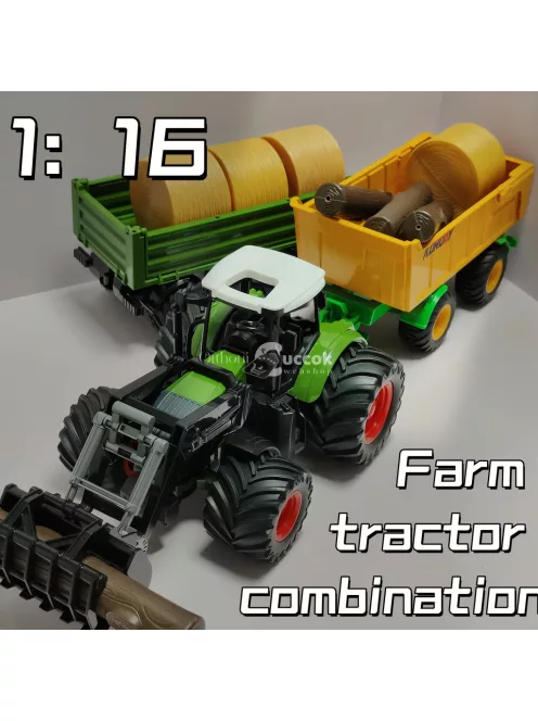 Farm Traktor Kombinációs Készlet 1. kombináció (keskeny kerekes traktor + széna elülső állvány + 1 szénakazal)