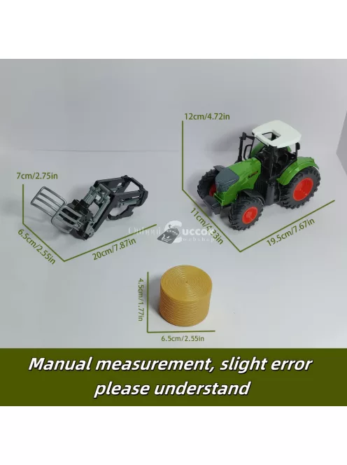 Farm Traktor Kombinációs Készlet 1. kombináció (keskeny kerekes traktor + széna elülső állvány + 1 szénakazal)