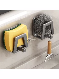   4db Modern Easy Install Öntapadó Fém Trapézúmosó Tároló Állvány fehér - 4 db