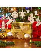 10db-os natúr fából készült karácsonyfa medálkészlet