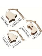 10db-os natúr fából készült karácsonyfa medálkészlet