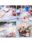 10db-os natúr fából készült karácsonyfa medálkészlet