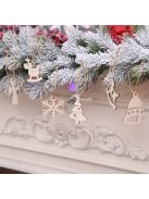 10db-os natúr fából készült karácsonyfa medálkészlet