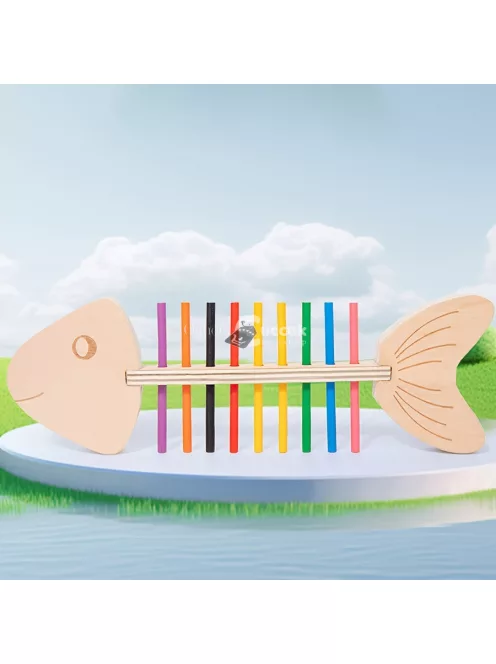 Fából készült halcsont alakú kirakós játék