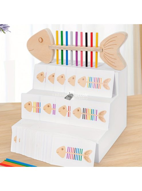 Fából készült halcsont alakú kirakós játék