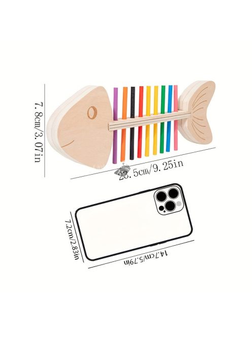 Fából készült halcsont alakú kirakós játék