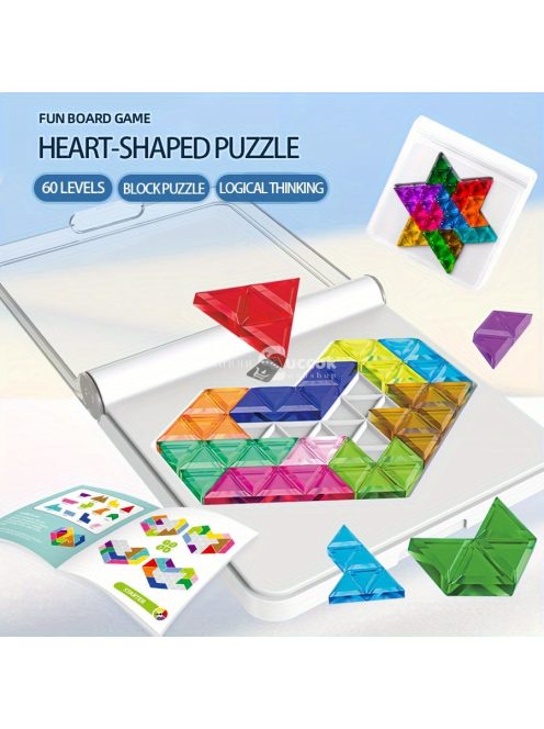 60db-os szív alakú puzzle kockák