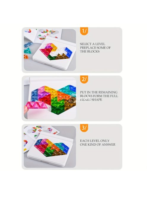 60db-os szív alakú puzzle kockák