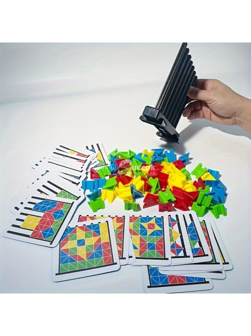 Színes Építőkocka Puzzle - Fejleszti a Logikát, Térbeli Látást és Kreativitást