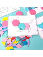 180db-os fa építőkocka - Tangram alakú puzzle készlet