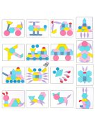 180db-os fa építőkocka - Tangram alakú puzzle készlet