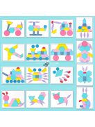 180db-os fa építőkocka - Tangram alakú puzzle készlet