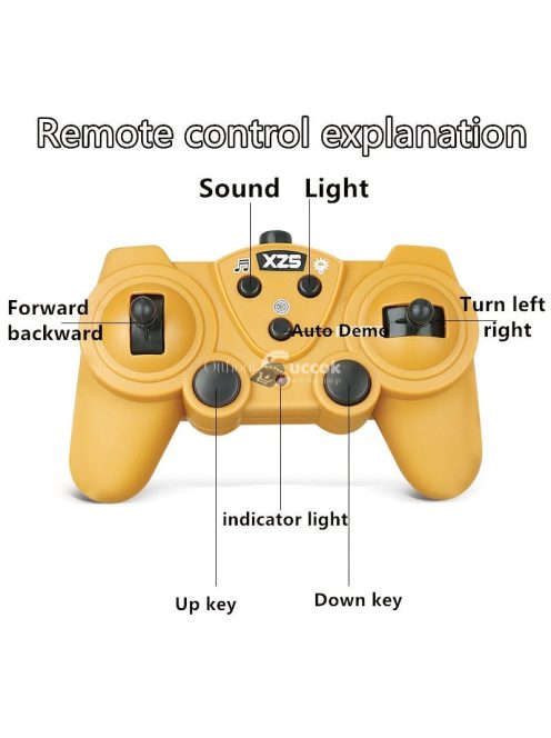 Távirányítós, ötvözetből készült lánctalpas nehéz buldózer, fénnyel és hanggal, emelő funkcióval