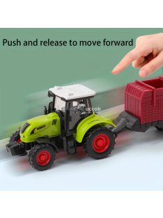   Hátrahúzható Műanyag traktor és pótkocsi játék készlet