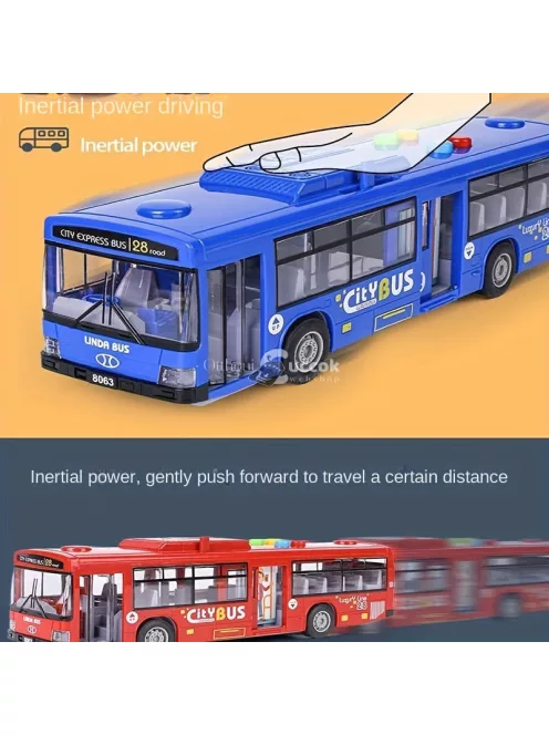 30 cm-es Dupla Ajtós Játékbusz Fénnyel és Hanggal