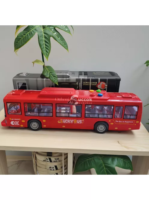 30 cm-es Dupla Ajtós Játékbusz Fénnyel és Hanggal