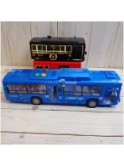 30 cm-es Dupla Ajtós Játékbusz Fénnyel és Hanggal