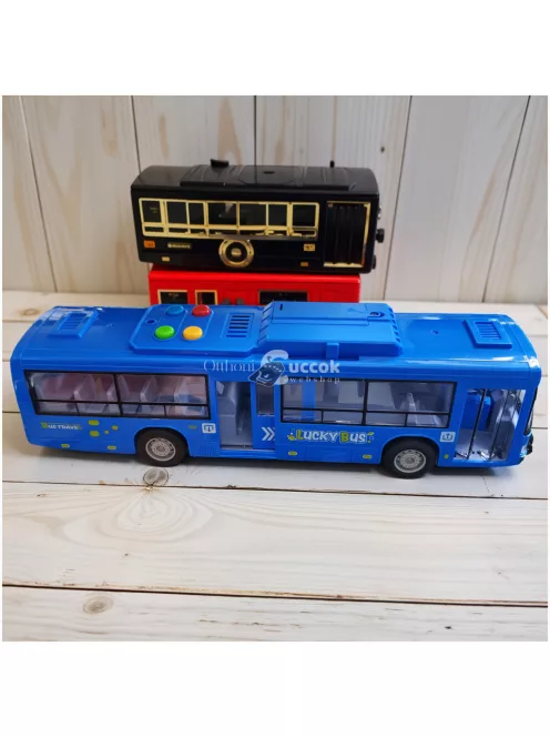 30 cm-es Dupla Ajtós Játékbusz Fénnyel és Hanggal
