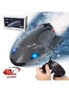   Távirányítós Jet Boat - Nagy sebességű elektromos 40KM/H (24.85 MPH) távirányítós csónak turbó gázturbinás hajtással és LED fényekkel,