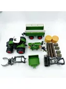 Farm Traktor Játékszett Pótkocsival – 1:24 Méretarány, 42 cm-es Kézi Működtetésű Járművek Gyerekeknek